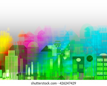Abstract conceptual eco city background illustration