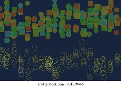Abstract conceptual ellipse & square box pattern. Good for web page, graphic design, catalog, texture or background. Vector illustration graphic.