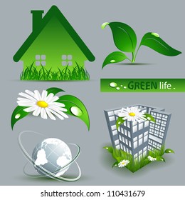 abstract conceptual environmental vector icons set. Eps10