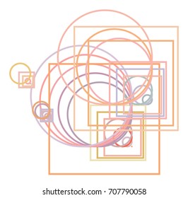 Abstract conceptual geometric ellipse & square box pattern. Good for web page, graphic design, catalog, texture or background. Vector illustration graphic.