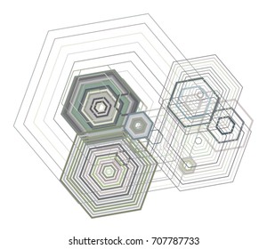 Abstract conceptual geometric hexagon pattern. Good for web page, graphic design, catalog, texture or background. Vector illustration graphic.