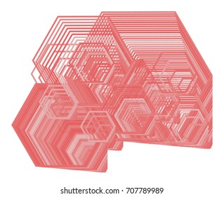 Abstract conceptual geometric hexagon pattern. Good for web page, graphic design, catalog, texture or background. Vector illustration graphic.