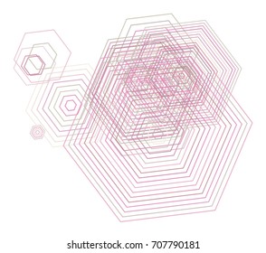Abstract conceptual geometric hexagon pattern. Good for web page, graphic design, catalog, texture or background. Vector illustration graphic.
