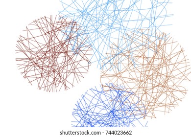Abstract conceptual geometric messy random line circles pattern. Good for web page, graphic design, catalog, texture or background. Vector illustration graphic.