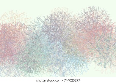 Abstract conceptual geometric messy random line circles pattern. Good for web page, graphic design, catalog, texture or background. Vector illustration graphic.
