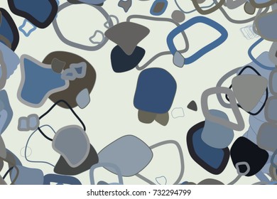 Abstract conceptual geometric random rounded shapes pattern. Good for web page, graphic design, catalog, texture or background. Vector illustration graphic.