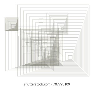 Abstract conceptual geometric square, rectangle pattern. Good for web page, graphic design, catalog, texture or background. Vector illustration graphic.