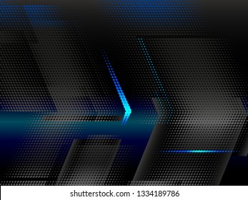 Abstract conceptual halftone background. dark blue colors of modern pattern. blue glow 