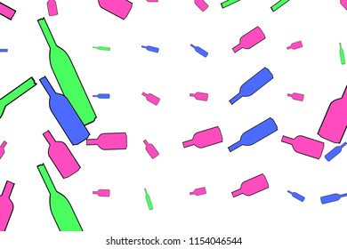 Abstract conceptual hand drawn bottle. For web page, graphic design, catalog, texture or background. Vector artwork.