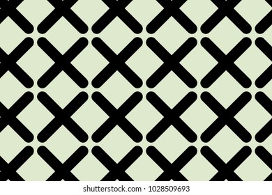 Abstract conceptual hand drawn tick or cross mark, right or wrong sign. Good for web page, graphic design, catalog, texture or background. Cartoon style vector.