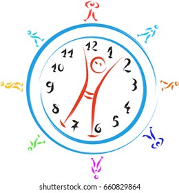 abstract conceptual illustration of late working hours     