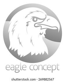 An abstract conceptual illustration of a proud eagles head circle design