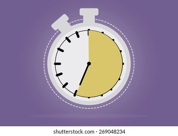 Abstract conceptual image of stopwatch icon template as background in vector