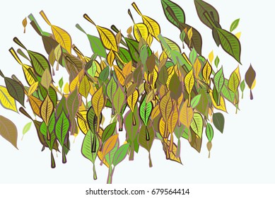 Abstract conceptual leaves drawing pattern. Good for web page, graphic design, catalog, texture or background. Vector illustration graphic.