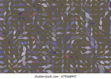 Abstract conceptual leaves drawing pattern. Good for web page, graphic design, catalog, texture or background. Style of mosaic or tile. Vector illustration graphic.