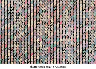 Abstract conceptual leaves drawing pattern. Good for web page, graphic design, catalog, texture or background. Style of mosaic or tile. Vector illustration graphic.