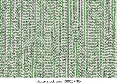 Abstract conceptual leaves drawing pattern. Good for web page, graphic design, catalog, texture or background. Style of mosaic or tile. Vector illustration graphic.
