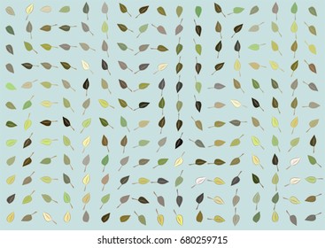 Abstract conceptual leaves drawing pattern. Good for web page, graphic design, catalog, texture or background. Style of mosaic or tile. Vector illustration graphic.