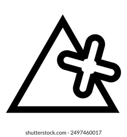 Abstract conceptual logo. Black triangular icon. Vector illustration isolated on white background.
