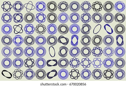 Abstract conceptual oval & mixed pattern. Good for web page, graphic design, catalog, texture or background. Style of mosaic or tile. Vector illustration graphic.