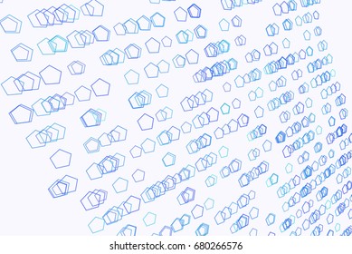Abstract conceptual pentagon pattern. Good for web page, graphic design, catalog, texture or background. 3D perspective view. Vector illustration graphic.