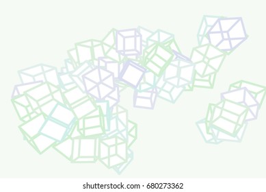 Abstract conceptual square, rectangle pattern. Good for web page, graphic design, catalog, texture or background. 3D perspective view. Vector illustration graphic.