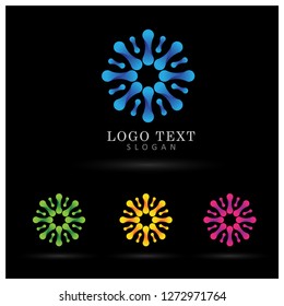 Logotipo De Punto Contacto Abstracto. Símbolo