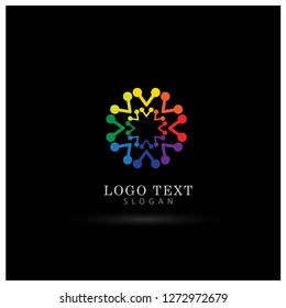Abstract Conected Dot Logo. Symbol & Icon Vector Template.