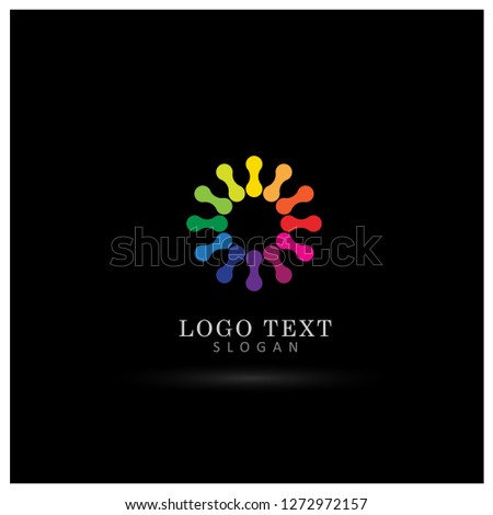 Abstract Conected Dot Logo. Symbol & Icon Vector Template.