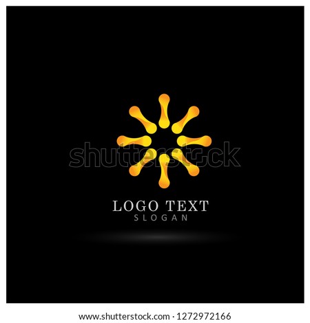 Abstract Conected Dot Logo. Symbol & Icon Vector Template.