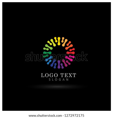 Abstract Conected Dot Logo. Symbol & Icon Vector Template.