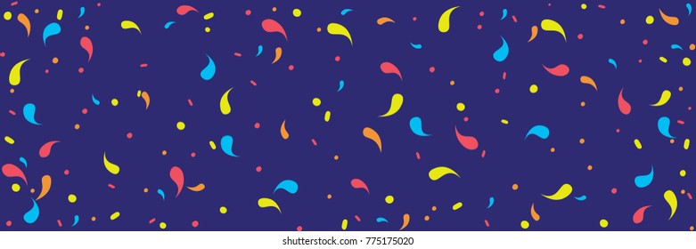 Abstract Confetti Background Pattern. Colorful Confetti pattern on dark blue background. vector, illustration.