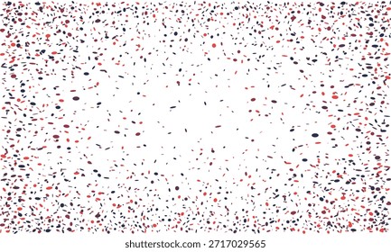 Resumo de confetes.  Design manchado de vermelho, azul e branco. Ideal para celebrações festivas, banners de site ou sobreposições texturizadas.  Evoca sentimentos de alegria e emoção.