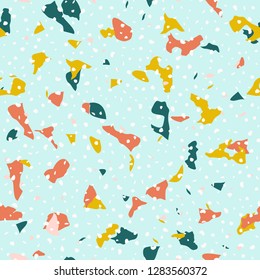 Abstract confetti background. Seamless terrazzo pattern.