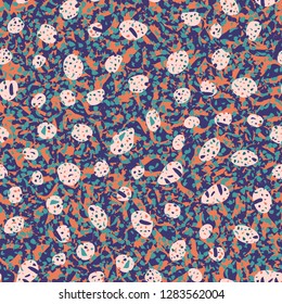 Abstract confetti background. Seamless terrazzo pattern.
