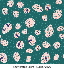 Abstract confetti background. Seamless terrazzo pattern.