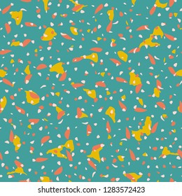 Abstract confetti background. Seamless terrazzo pattern.