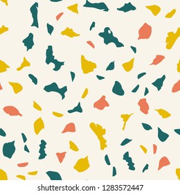 Abstract confetti background. Seamless terrazzo pattern.