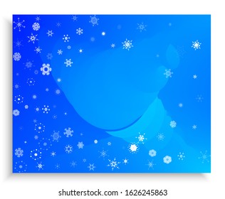 Abstract confetti isolated on blue background. Vector illustration. Stylish particles. White bright, shiny, chaotic snowflakes for anniversary, birthday celebrate, party or other festive event.