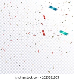 Abstract confetti out of focus isolated on white background.Vector illustration.