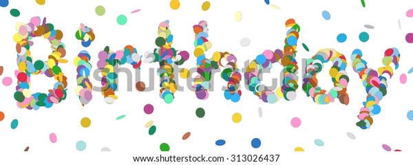 Abstract Confetti Word Birthday Letter Colorful Stock 