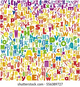 abstract confuse colorful alphabet, vector background