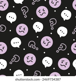 Abstract Confusion Emoticon Queries Vector Pattern can be use for background and apparel design