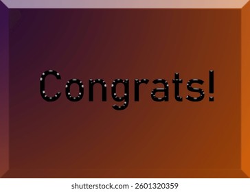 Abstract Congrats Text Effect Design Purple Background