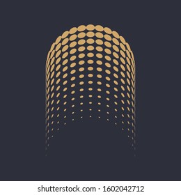 Abstract conic golden dots pattern. Vector golden pattern.
