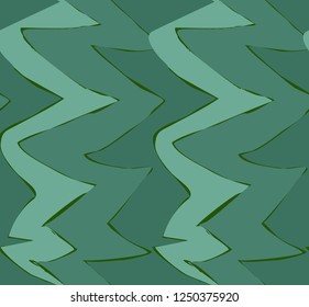Abstract coniferous color zigzag creates seamless vector pattern. The pattern looks like spruce branches in the forest therefore can be used in the Christmas theme.