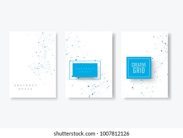 Abstract connect background with connected lines and dots. Modern vector templates brochure.
