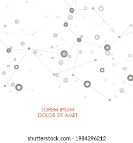 Resumen conecta el fondo con puntos y líneas. Estructura molécula. Antecedentes científicos vectoriales. Fondo de red poligonal