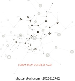 Resumen conecta el fondo con puntos y líneas. Estructura molécula. Antecedentes científicos vectoriales. Fondo de red poligonal