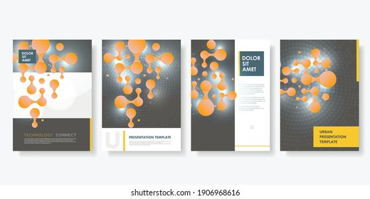 Abstract connect circle geometric in trendy style. Trendy geometric background. Business technology concept. Global social network. Abstract geometric background. Business card
